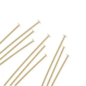 Head Pins, 1.5 Inches Long and 24 Gauge Thick, 14K Gold-Filled (10 Pieces)