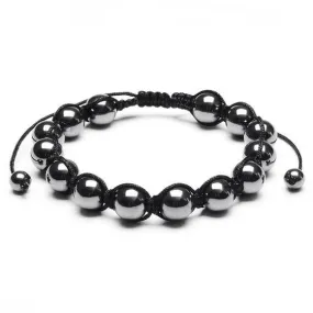 HEMATITE STONE BEADED ADJUSTABLE BRACELET (10MM)
