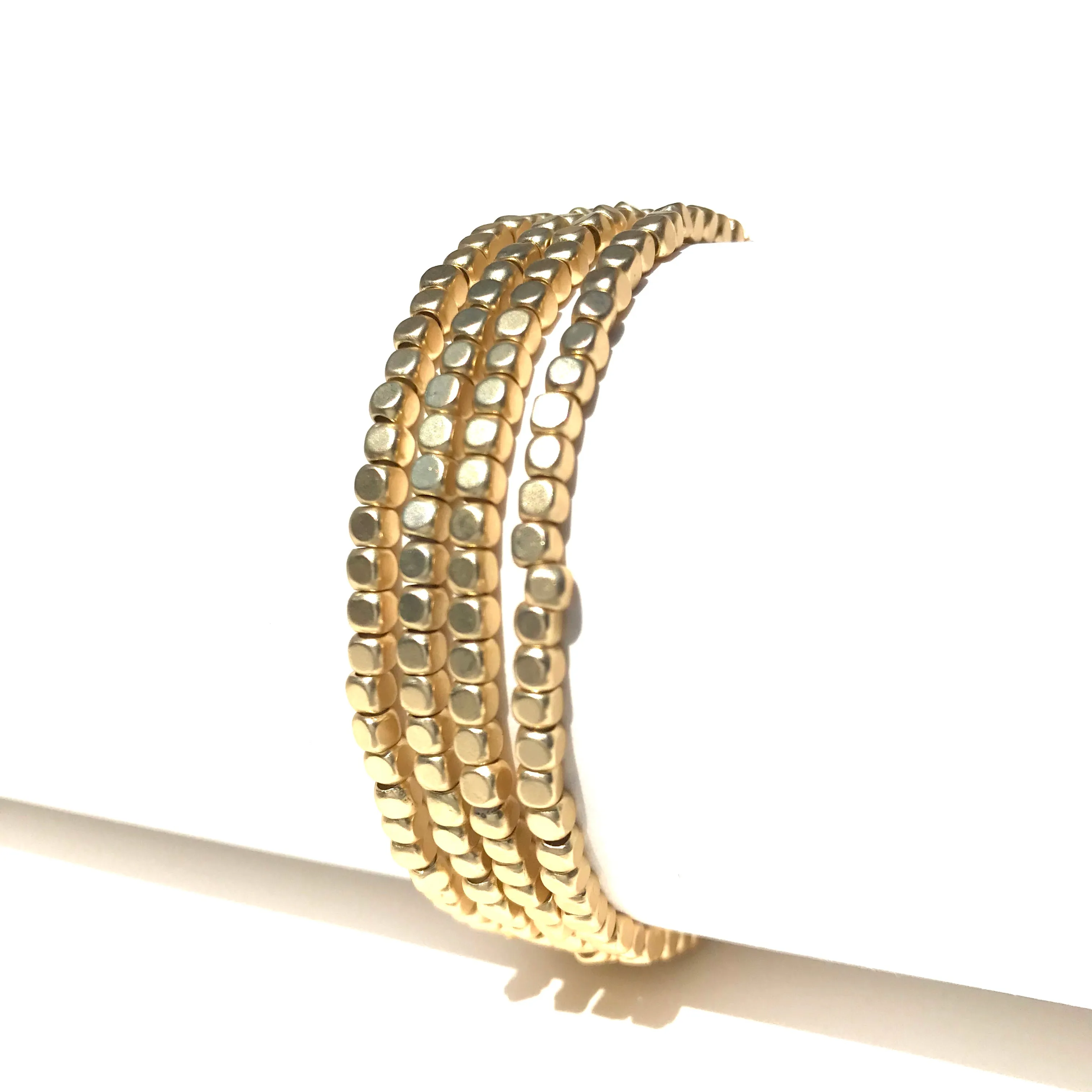 METAL BEADED STRETCHY BRACELET