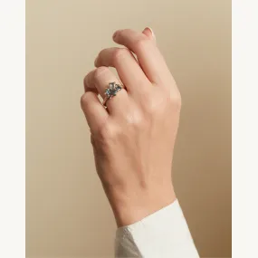 Mixed Sapphire Asymmetric Cluster Ring