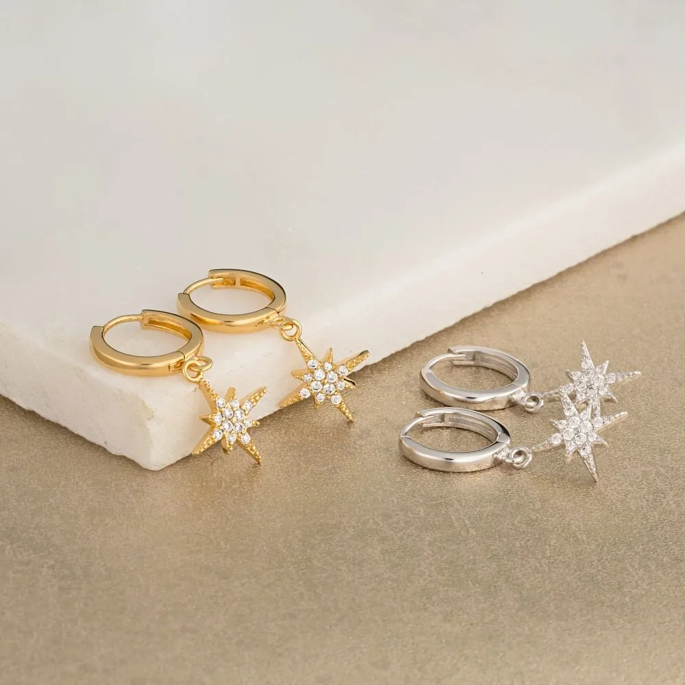 Starburst Hoop Earrings - Gold - SPEDGS41-PV