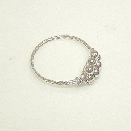 Sterling Silver Bead Cluster Twist Wire Ring