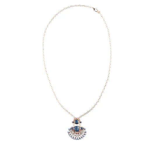 Unique Fashion Crystal Rhinestone Fan Charm Necklace And Earrings JN222 Gray