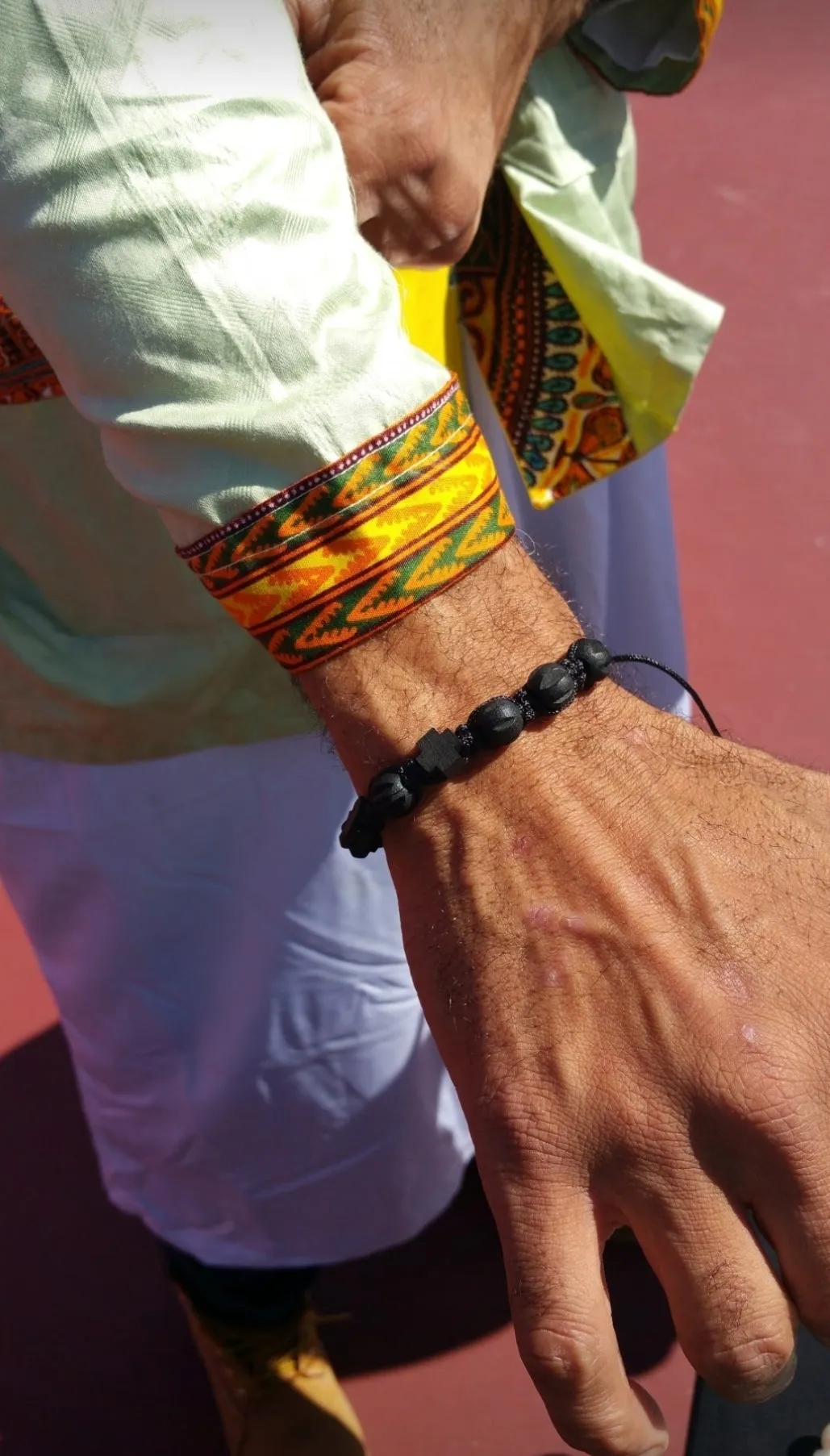 Unisex Wooden Cross Adjustable Bracelet