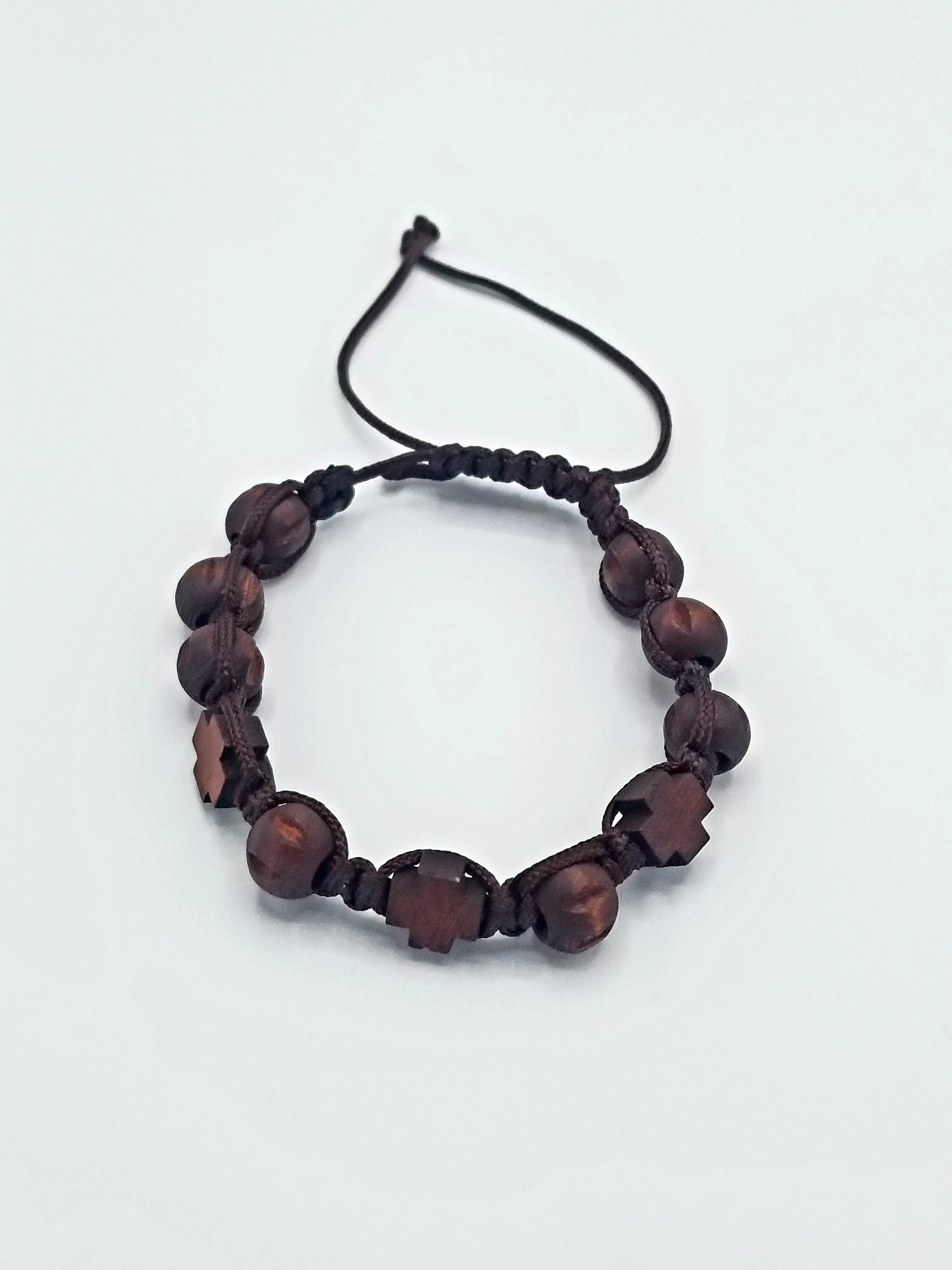 Unisex Wooden Cross Adjustable Bracelet
